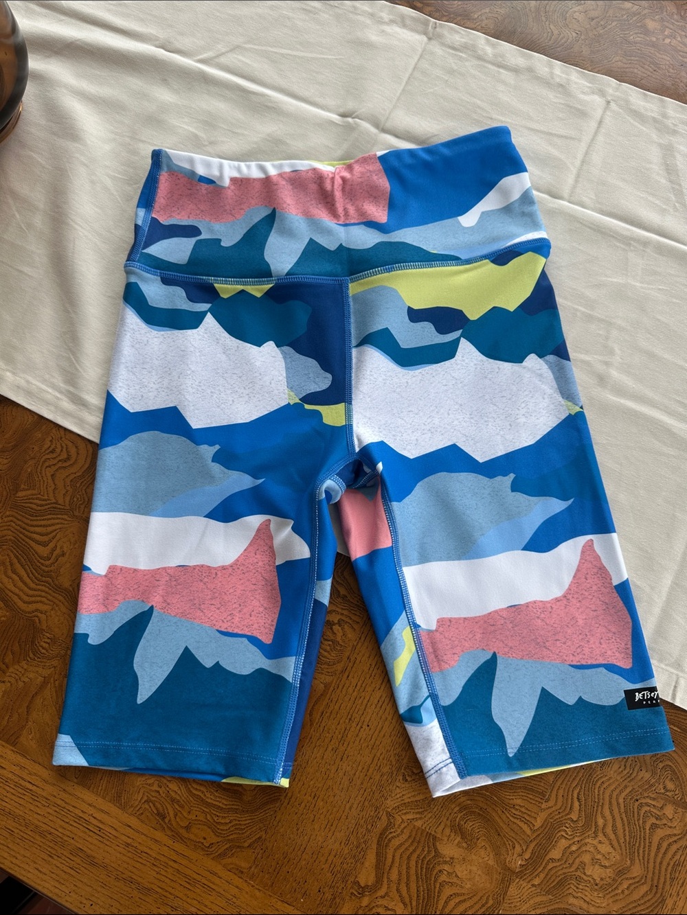 Betsey Johnson Blue Multi Color Bike Shorts
